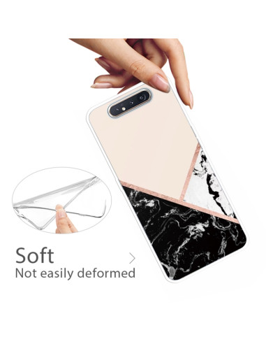 Cover Galaxy A80 TPU Marmo Verde Scuro Nero Bianco Rosa | Melacompro