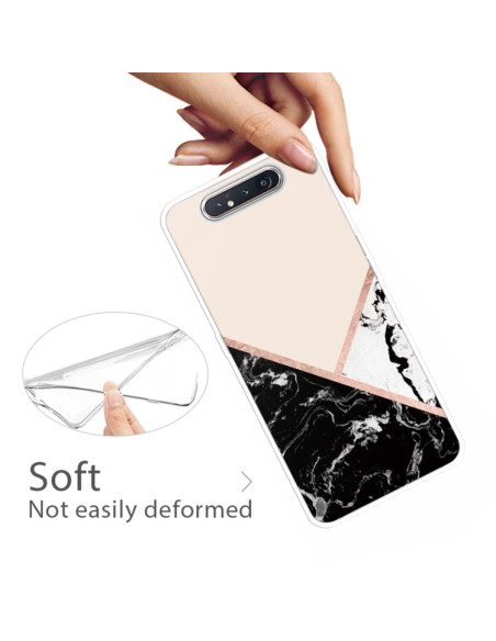 Cover Galaxy A80 TPU Marmo Verde Scuro Nero Bianco Rosa | Melacompro