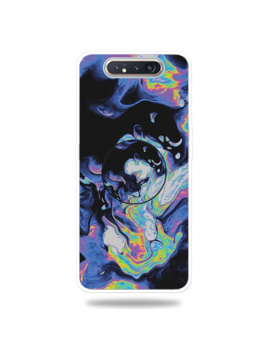 Cover Galaxy A80 TPU Marmo Verde Scuro Dark Viola | Melacompro
