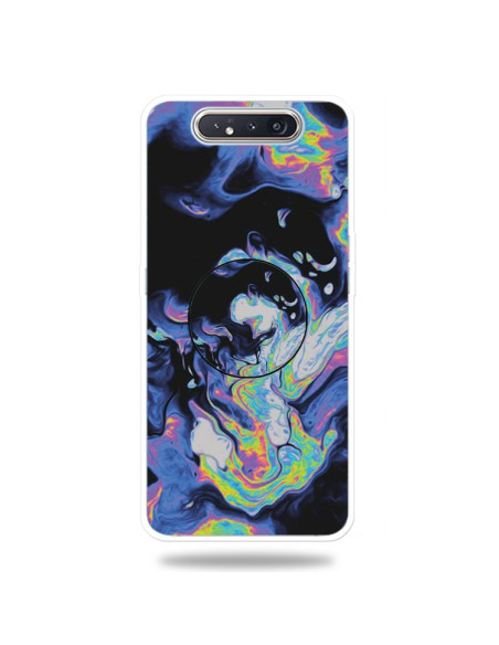 Cover Galaxy A80 TPU Marmo Verde Scuro Dark Viola | Melacompro