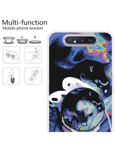 Cover Galaxy A80 TPU Marmo Verde Scuro Dark Viola | Melacompro