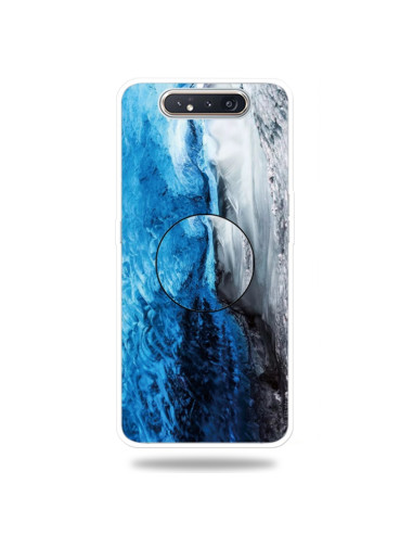 Cover Galaxy A80 TPU Marmo Verde Scuro Dark Blu | Melacompro