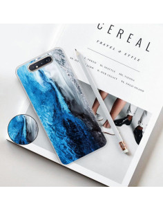 Cover Galaxy A80 TPU Marmo Verde Scuro Dark Blu | Melacompro 2