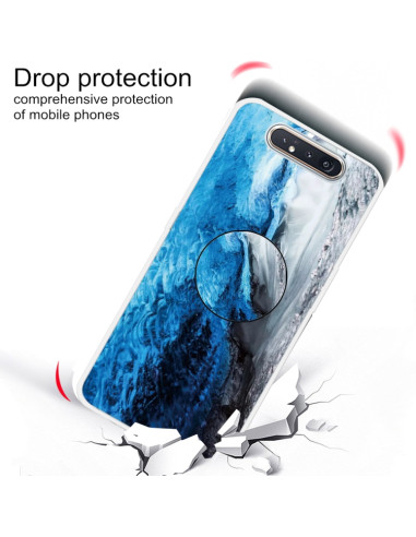 Cover Galaxy A80 TPU Marmo Verde Scuro Dark Blu | Melacompro