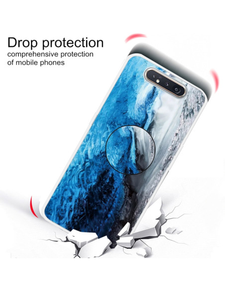 Cover Galaxy A80 TPU Marmo Verde Scuro Dark Blu | Melacompro