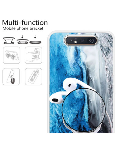 Cover Galaxy A80 TPU Marmo Verde Scuro Dark Blu | Melacompro