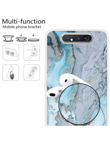 Cover Galaxy A80 TPU Marmo Verde Scuro Argento Blu | Melacompro