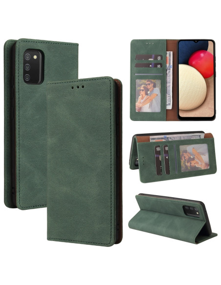 Cover Galaxy A02s Pelle Flip Marrone Verde | Melacompro