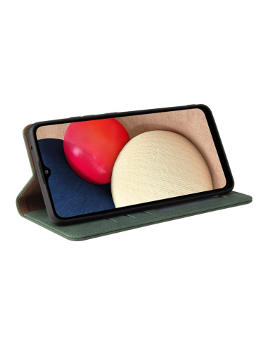 Cover Galaxy A02s Pelle Flip Marrone Verde | Melacompro