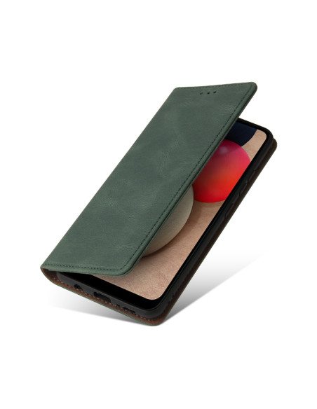 Cover Galaxy A02s Pelle Flip Marrone Verde | Melacompro