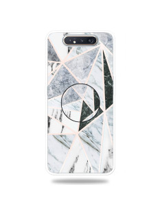 Cover Galaxy A80 TPU Marmo Polytriangle con Supporto