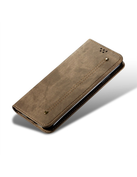 Cover Galaxy A20s Pelle Denim Blu Khaki | Melacompro