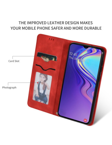 Cover Galaxy A10 Pelle Rosso Flip | Melacompro