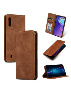 Cover Galaxy A10 Pelle PU Rosso Flip Magnetica Marrone