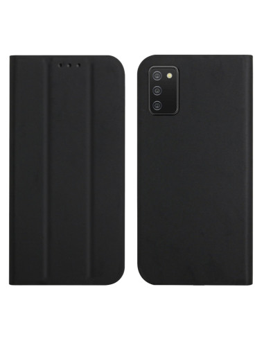 Cover Galaxy A02s Pelle Magnetica Grigia Nero | Melacompro