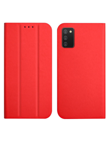 Cover Galaxy A02s Pelle Magnetica Grigia Rosso | Melacompro