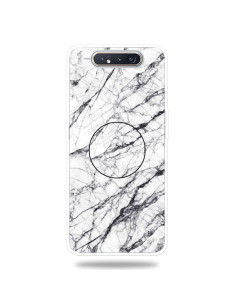 Cover Galaxy A80 TPU Marmo Verde Scuro con Supporto Bianco