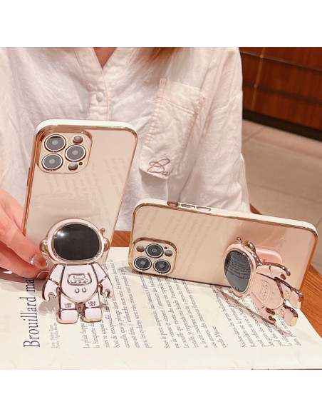 Cover iPhone 17 PC Supporto Astronauta Rosa | Melacompro