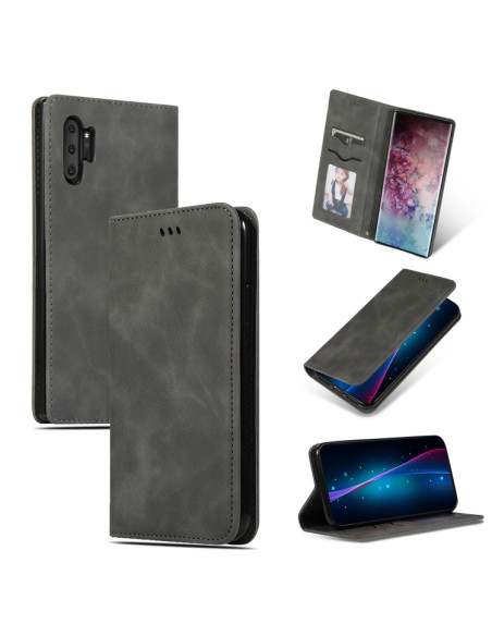 Cover Galaxy Note 10 Pro Pelle Marrone Dark Grigio | Melacompro