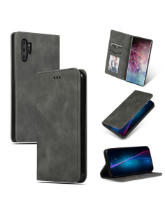 Cover Galaxy Note 10 Pro Pelle Marrone Dark Grigio | Melacompro 2