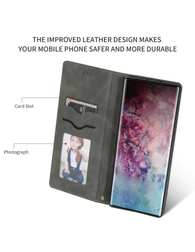 Cover Galaxy Note 10 Pro Pelle Marrone Dark Grigio | Melacompro