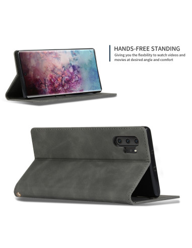 Cover Galaxy Note 10 Pro Pelle Marrone Dark Grigio | Melacompro