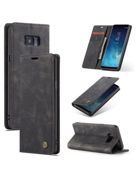 Cover Galaxy S8 Plus Pelle Flip Portafoglio Nero | Melacompro