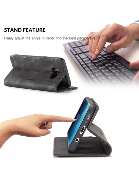 Cover Galaxy S8 Plus Pelle Flip Portafoglio Nero | Melacompro