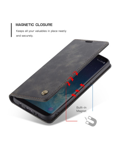 Cover Galaxy S8 Plus Pelle Flip Portafoglio Nero | Melacompro