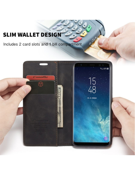 Cover Galaxy S8 Plus Pelle Flip Portafoglio Nero | Melacompro