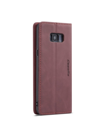 Cover Galaxy S8 Plus Pelle Flip Portafoglio Wine Rosso | Melacompro