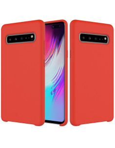 Cover Galaxy S10 5G Silicone Nero Antiurto Rosso
