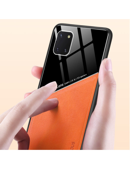 Cover Galaxy Note 10 Lite Pelle Nero Giallo | Melacompro