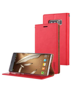 Cover Galaxy Note 8 Pelle PU Portafoglio Luna Blu Rosso