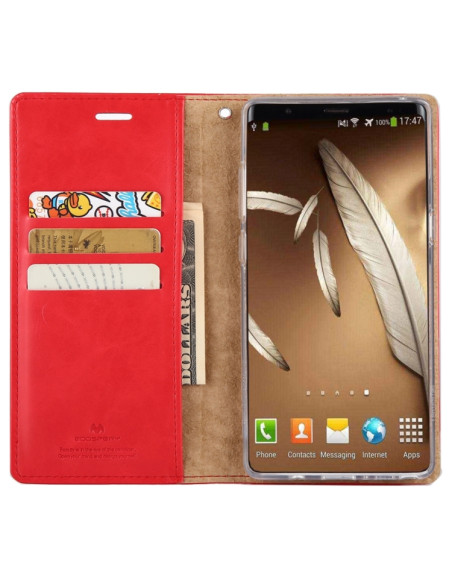 Cover Galaxy Note 8 Pelle Portafoglio Rosso | Melacompro