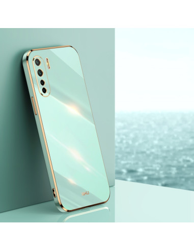 Cover Oppo A91 TPU Antiurto Bordi Oro Menta Verde | Melacompro