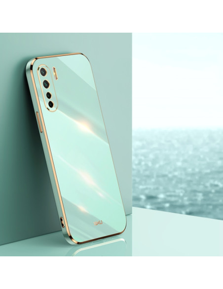 Cover Oppo A91 TPU Antiurto Bordi Oro Menta Verde | Melacompro