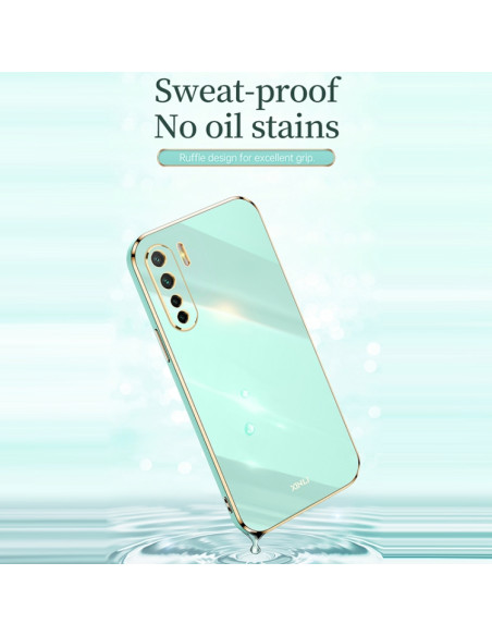 Cover Oppo A91 TPU Antiurto Bordi Oro Celestial Blu | Melacompro