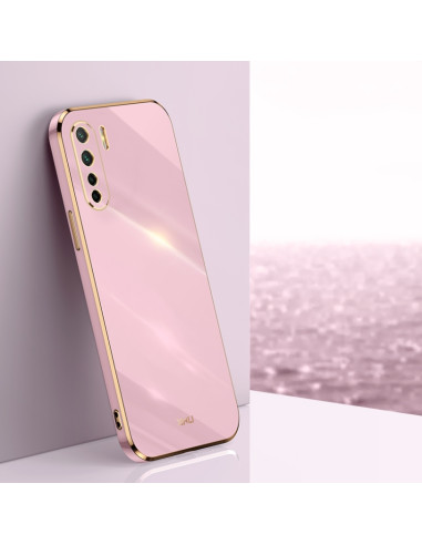 Cover Oppo A91 TPU Antiurto Bordi Oro Cherry Viola | Melacompro