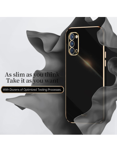Cover Oppo Reno4 TPU Nero Bordi Oro | Melacompro