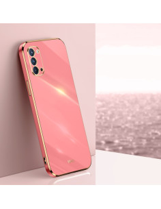 Cover Oppo Reno4 TPU Antiurto Bordi Oro Hawthorn Rosso