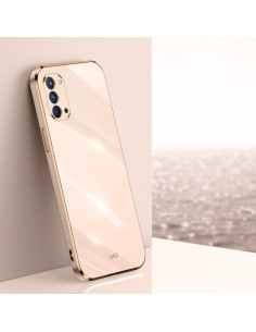Cover Oppo Reno4 TPU Antiurto Bordi Oro Rosa