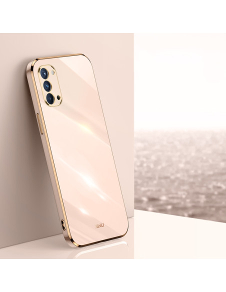 Cover Oppo Reno4 TPU Nero Bordi Oro Rosa | Melacompro