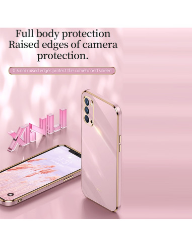 Cover Oppo Reno4 TPU Nero Bordi Oro Rosa | Melacompro