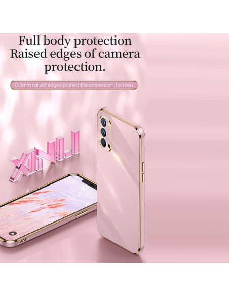 Cover Oppo Reno4 TPU Nero Bordi Oro Rosa | Melacompro