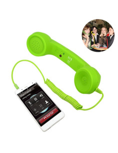 Ricevitore Telefono Retrò 3.5mm Rosa Anti-Radiazioni Verde