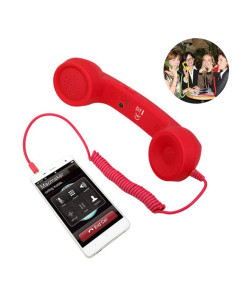 Ricevitore Telefono Retrò 3.5mm Rosa Anti-Radiazioni Rosso
