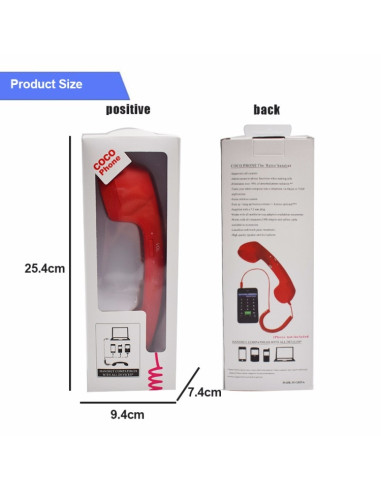 Ricevitore Telefonico Retrò 3.5mm Rosa Rosso | Melacompro