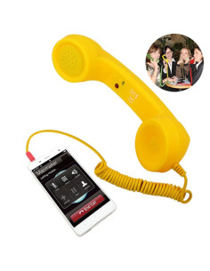 Ricevitore Telefono Retrò 3.5mm Rosa Anti-Radiazioni Giallo