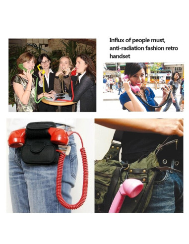 Ricevitore Telefonico Retrò 3.5mm Rosa Giallo | Melacompro